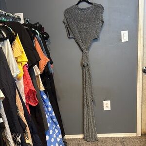 TALLIA Gray Ribbed Sleeveless Jumpsuit